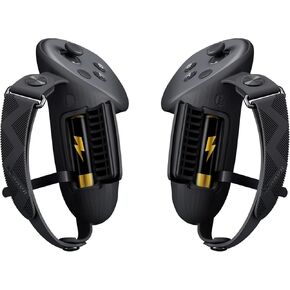 AMVR Upgraded Controller Grips Cover Compatible with Meta/Oculus Quest 3 Accessories, with Battery Opening Cover and Knuckle Straps Protector(Not for Charging Dock)