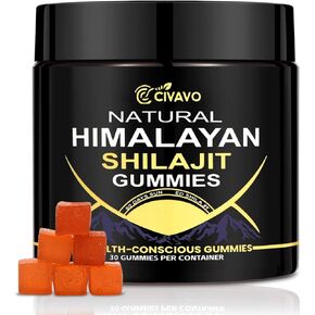 Natural Himalayan Shilajit Gummies, Organic Natural Shilajit Gummies for Men & Women, Supports Natural Energy and Strength, 30 Count