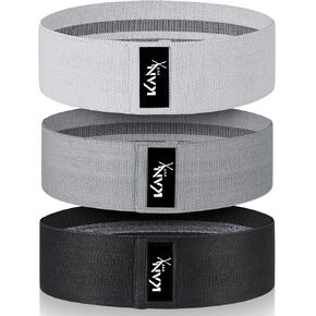 Non-Slip Resistance Bands Kan X Fit for Glutes, Legs and core Workout. Set of 3 Levels Fabric Bands for Yoga, Pilates, Fitness, Home Workout for Women and Men