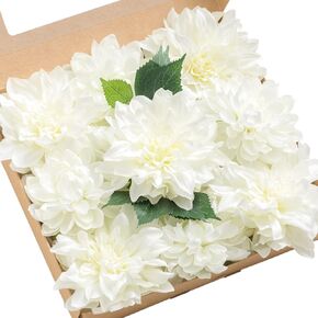 Ling's Moment Artificial Flowers 9pcs Silk Dahlia 5.5"/4.5" Fake Flowers for DIY Wedding Craft Bouquets Centerpieces Arrangements Party Baby Shower Home Decorations (Sunset Terracotta)