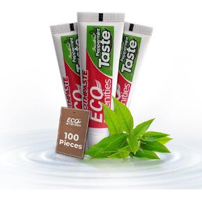 ECO Amenities Travel Size Bulk Toothpaste - Extra Small 0.2oz (Value Pack - 100 Tubes) Peppermint Toothpaste Travel-Sized Guests Toothpaste Fresh Scent Hotel Toiletries