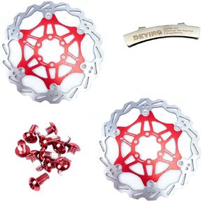 Zoom Floating Disc Brake Rotor with 6 Bolts Stainless Steel Bicycle Rotors for Road Bike Mountain Bike MTB BMX (Gold)