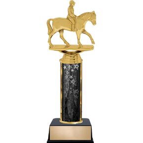 Customizable 10.5" Horses Equestrian Black Star Trophy Award, Engrave Now