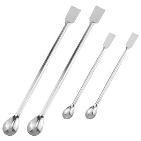 Lab Spatula Lab Sampling Spoon Lab Stir Spoon 2 in 1 Stainless Steel Mixing Double-Headed Reagent Sampling Spoon Scraper Tool 20cm 30cm 2pcs Each 4pcs