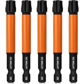 T20 Torx Bits, LATTOOK 10PCS 6 Point Torx Bit Star Bit Torx Security Bit Set, High Impact Tough Magnetic #20 Torx, Magnetic S2 Steel, 3'' Long