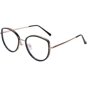 Retro Blue Light Blocking Glasses, UV 400 Protection Clear Lenses, Oversized Cat eyes Frame Glasses for Women
