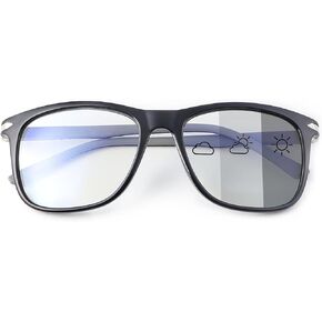 YIMI Photochromic Blue Light Blocking Glasses UV400 Sunglasses Spring Hinge Anti Eyestrain Computer Gaming Blue Light Screen Blocker Glasses Clear Lens Anti Glare Eye Protection Eyewear for Men Women