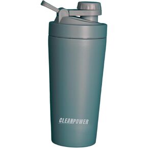 Clean Power Stainless Steel Shaker Bottle | Perfect for Protein Shakes, Pre-Workout, Smoothies, Coffee, etc. | Odor-Resistant | BPA Free Lid (Sage Green)