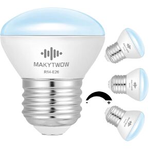 R14 Led Bulb 4W E26 Base 2700K Warm White Dimmable Mini LED Reflector Floodlight Bulb 40W Equivalent 400 Lumens 4Pack