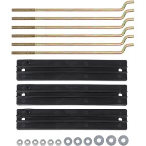 GRAND ORANGE 3 Pack Battery Hold Down Retainer Plate Kit with Rods Washer Nut Fit for Club Car DS and Carryall Electric Golf Cart 1981-2013 101090801, 1013683