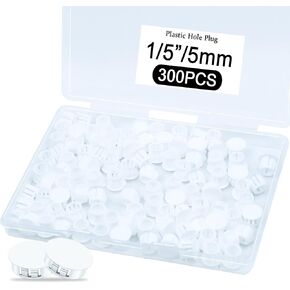 180PCS 8 Sizes White Plastic Hole Plugs, White Hole Plugs Hardware Plugs for Round Holes, Knockout Plugs Screw Hole Plugs for Reserved Holes in Kitchen Cabinet, 1/4" 5/16" 3/8" 1/2" 5/8" 3/4" 7/8" 1"