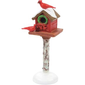 Department 56 Accessories for Village Collections Cardinal on Christmas Bird Feeder Figurine, 3.5 Inch, Multicolor