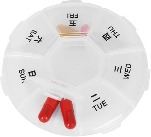 Weekly Pill Organizer, Pill Box 7 Day, Daily Pill Case, Portable Travel Pocket Pharmacy, Small Pill Container to Hold Medicine, Vitamin and Supplement(Blue) in Saudi Arabia