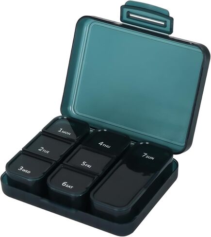 Weekly Pill Organizer, Pill Box 7 Day, Daily Pill Case, Portable Travel Pocket Pharmacy, Small Pill Container to Hold Medicine, Vitamin and Supplement(Blue) in Saudi Arabia