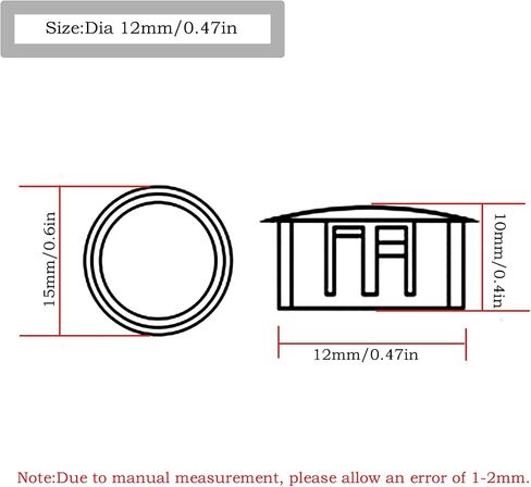 100pcs Plastic Round Snap in Type Locking,White Hole Plugs Plastic Flush Type Hole Plugs Snap,urniture Fencing Post Pipe Protective Cover Cap(White;Dia:12mm) in Saudi Arabia
