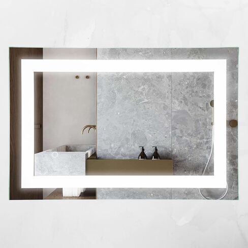 LED Vanity Bathroom Mirror 40 x 24 in. Wall Mounted, Dimmable, Lighted, Anti-Fog Mirror – Modern, Frameless Design in Saudi Arabia