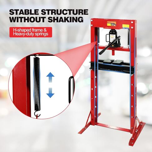 6T Hydraulic Press, 6 Ton H-Frame Garage Floor Hydraulic Benchtop Press Adjustable Hydraulic Shop Press with Plates,Red in Saudi Arabia