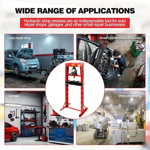 6T Hydraulic Press, 6 Ton H-Frame Garage Floor Hydraulic Benchtop Press Adjustable Hydraulic Shop Press with Plates,Red in Saudi Arabia