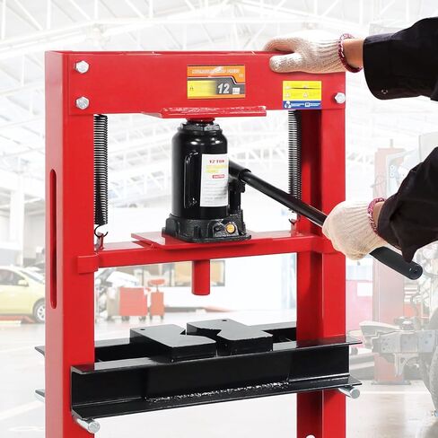 6T Hydraulic Press, 6 Ton H-Frame Garage Floor Hydraulic Benchtop Press Adjustable Hydraulic Shop Press with Plates,Red in Saudi Arabia