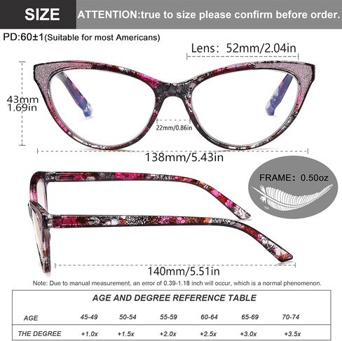 2 Pack Cat Eye Reading Glasses for Women Blue Light Blocking Computer Readers Fashion Eyeglasses with Comfort Spring Hinges, 1.0 in Kuwait