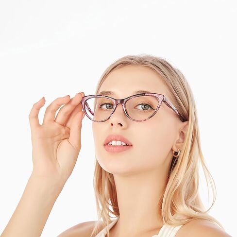 2 Pack Cat Eye Reading Glasses for Women Blue Light Blocking Computer Readers Fashion Eyeglasses with Comfort Spring Hinges, 1.0 in Kuwait