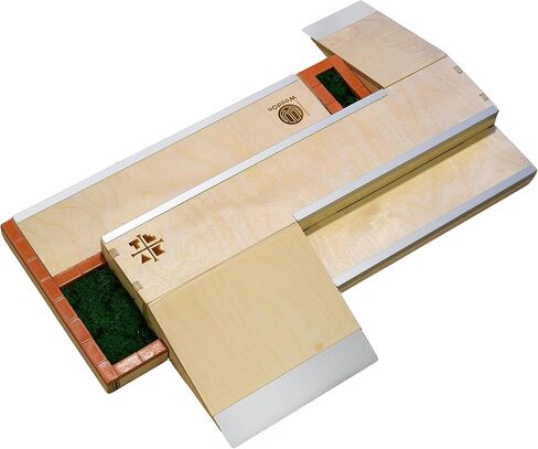 لوحة أصابع خشبية من خشب الساج مقاس XL مع كيكرز وفجوة عشبية وحافة من الطوب ومواجهة معدنية - 22.75 بوصة - تعاون مع WoodOn in Kuwait