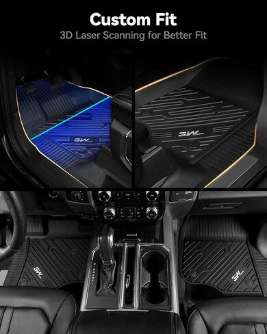 سجادات أرضية 3 واط تناسب 2017-2024 Ford F-250 F-350 F450 F550 Super Duty Crew Cab مع مساحة تخزين تحت المقعد، تناسب مخصص لـ F250 F350 جميع الأحوال الجوية TPE ملحقات السيارة بطانة أرضية (مقعد دلو) in Kuwait