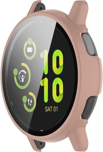 Fit for Garmin Vivoactive 5 Case Cover, Scratch-Resistant Full Coverage Hard PC Protective Case &Tempered Glass Screen Protector Bumper for Garmin Vivoactive 5/GarminActive 5 (Green) in Saudi Arabia