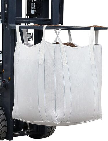 FIBC Bulk Bag 2650lbs Swl Safty Factor 3:1 1 ton With Handles 35.4"L*35.4"W*43.3"H Duffle Top Flat Bottom Woven Polypropylene PP Bag Large Opening Bulk Bag Heavy Duty Moving Pack Of 10 in Saudi Arabia