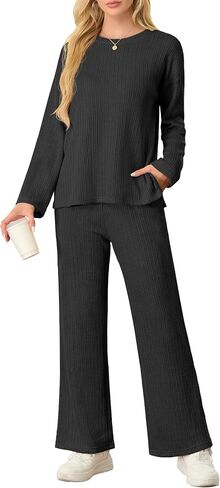 PrinStory Womens 2 Piece Lounge Set 2024 Fall Winter Sweater Sets Outfits Matching Set Loungewear in Saudi Arabia