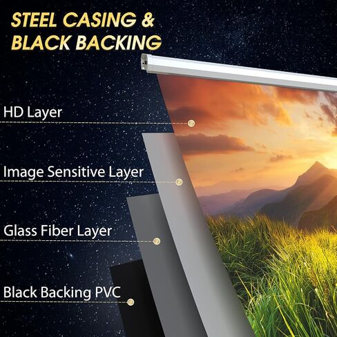 Motorized Projector Screen - Indoor and Outdoor Movies Screen Electric Projector Screen W/Remote Control (120 inch) in Kuwait