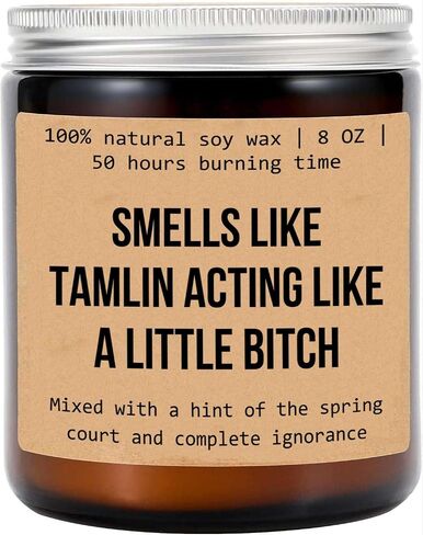 شمعة Tamlin's A Bitch - هدية مروحة Acotar - Acomaf - محكمة الشوك والورود - شمعة Velaris - شمعة محبي الكتب - شمعة الكتب، 8oz، لافندر in Saudi Arabia