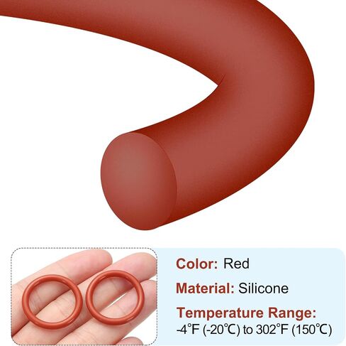 PATIKIL Silicone O-Ring 12mm OD 6mm ID 3mm Width, 50Pcs Metric VMQ Sealing Gasket Replacement for Plumbing Compressor Valves Repair, Red in Saudi Arabia