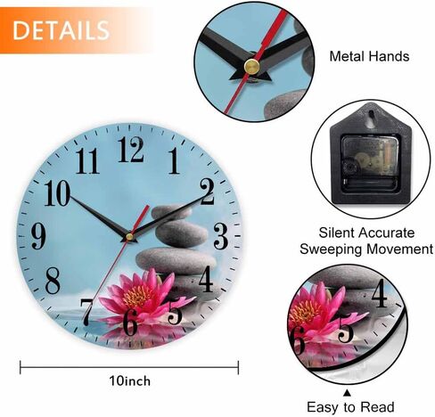 Morning Train Wall Clock Old Steam Train Smoke Rairoad Sunrise 10 Inch Silent Non Ticking Battery Operated Clock Vintage Round Clock for Living Room Bedroom Bathroom Office Decor in Saudi Arabia