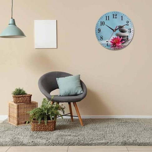 Morning Train Wall Clock Old Steam Train Smoke Rairoad Sunrise 10 Inch Silent Non Ticking Battery Operated Clock Vintage Round Clock for Living Room Bedroom Bathroom Office Decor in Saudi Arabia