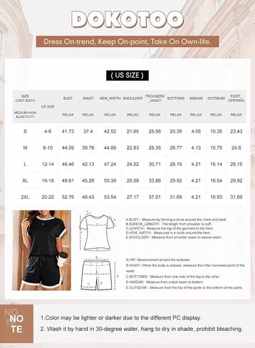 Dokotoo Women's 2 Piece Outfits Casual Colorblock Short Sleeve Pullover Tops and Drawstring Shorts Pants Lounge Sets in Saudi Arabia