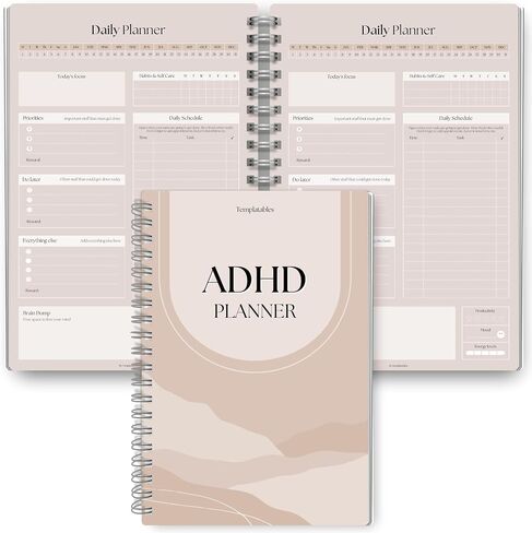 ADHD Daily Planner for Neurodivergent Adults - Productivity Daily Planner & Task Management to Stay Organized and Focused - A5 Pastel Rainbow in Kuwait