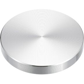 uxcell M10 Thread 60mm Diameter Round Shape Aluminum Disc Hardware 4pcs, Aluminum Circle Disc Glass Top Adapter for Glass Table