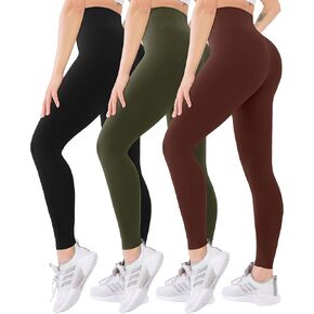 Blisset 3 Pack High Waisted Leggings for Women-Soft Athletic Tummy Control Pants for Running Yoga Workout Reg & Plus Size