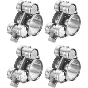uxcell 4Pcs T-Bolt Hose Clamp Working Range 20-22mm 201 Stainless Steel Intake Intercooler Clamps Adjustable Tube Clamps for Tubes Pipes