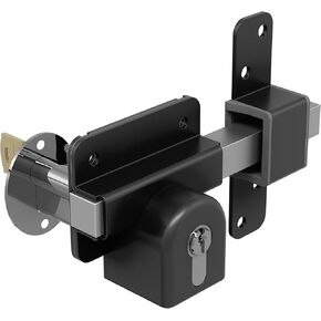 GateMate Long Throw Gate Lock 1490136, Euro Profile Keyed Alike Gate Lock for Sheds, Gates & Garage Doors, Keyed Both Sides, 316 Stainless Steel, for Wooden Gates & Doors Up to 2 ¾" (70mm), 5 Keys