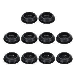 uxcell 10pcs Hole Plug 1 Inch (25mm) Button Plugs Fit for 22mm Hole, Snap in Locking Hole Tube Plug Silicone Tube Waterproof Plug Tube Plug, Black