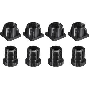 uxcell 8Pcs Inserts for Square Tubes with Leveling Feet, for 25x25mm Dia Square Tube, Black Plastic Furniture Chair Leg Plug Blanking End Caps Insert Plugs