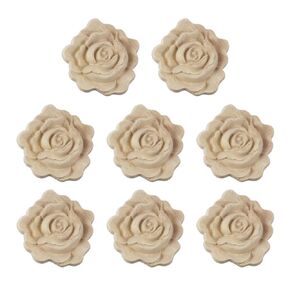 8Pcs Wood Carving Appliques Wooden Carved Onlay Appliques Roman Column Stigma Decoration for DIY European Style Wall Bed Door Fireplace Dresser (Type-1)