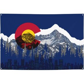 Colorado Mountain Flag 4x6 ft Garden Banner with 4 Holes Indoor Outdoor Perfect Decoration