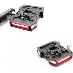 REDSHIFT Arclight Pro Clipless Bicycle Pedals with Smart LED Lights, Compatible with SPD, Auto On-Off, 36+ hr Battery, USB Rechargeable, Weatherproof Pedals with 9/16" Steel Spindle