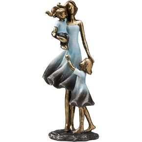 AEVVV Mother with Children Figurine Statue Art Sculpture Figure Polyresin Home Decoration Desk Ornament, Statuette for Your Desk - Bookshelf - Dinning Table