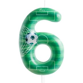 Soccer Birthday Candle Number 9 Candle Soccer Football Cake Decoration Happy Birthday Party Candle Green Soccer Ball Theme Cake Topper Decorations for Men Boy Kids Football Fan Party Decor Supplies