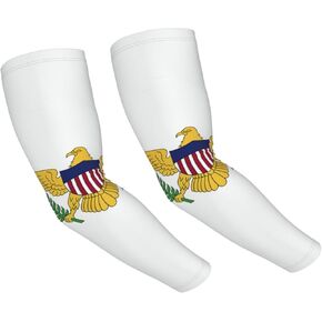 Us Virgin Islands Flag Sun Protection Cooling Arm Sleeves for Men Women Sleeves for Golf,Fishing, Cycling, Hiking