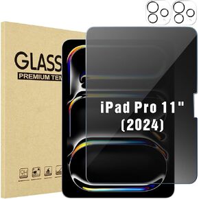 ProCase 1 Pack Screen Protector for iPad Pro 11 Inch M4 2024, Privacy Anti-Spy Tempered Glass Film for iPad Pro 11" 5th Generation A2836 A2837 A3006
